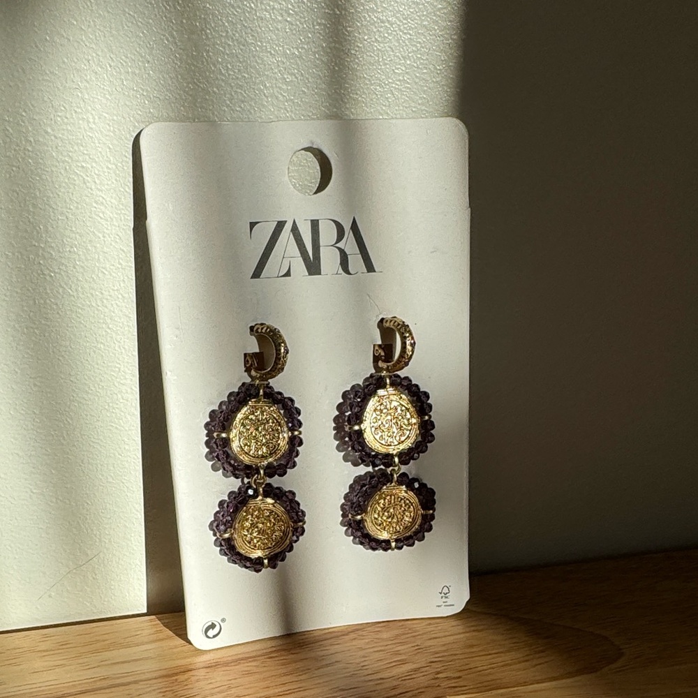 Zara gold coin earring